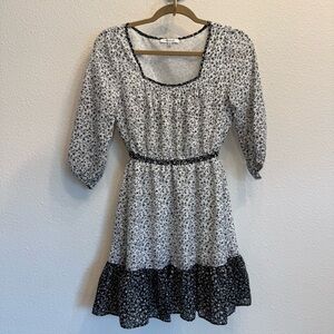 Madewell Black and White Floral Dress